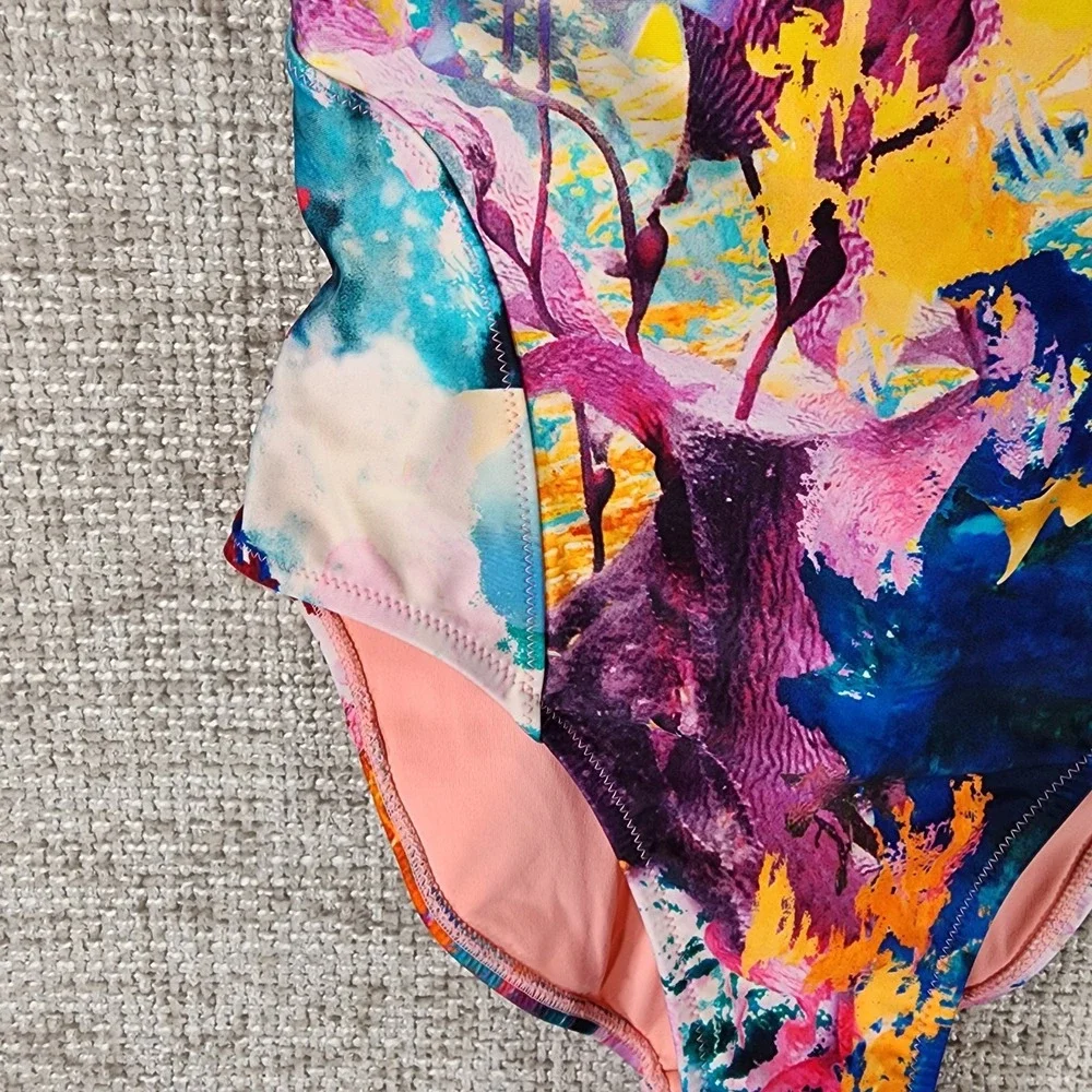 Sweaty Betty Swimwear One Piece Swimsuit Womens XS Multicolor Shelf Bra Nice!